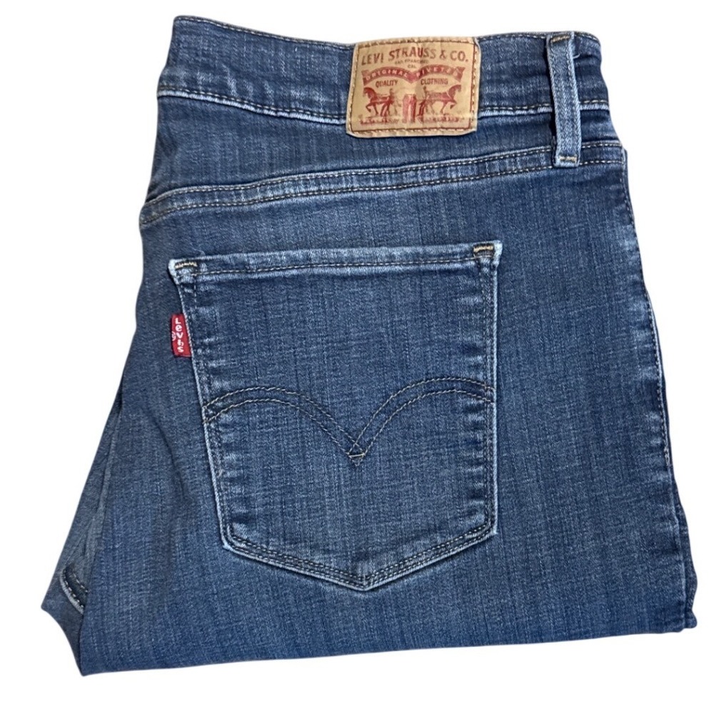 Levis Classic Straight Leg Jeans Womens 14L W32 L32 Dark Wash Blue 39250-0050